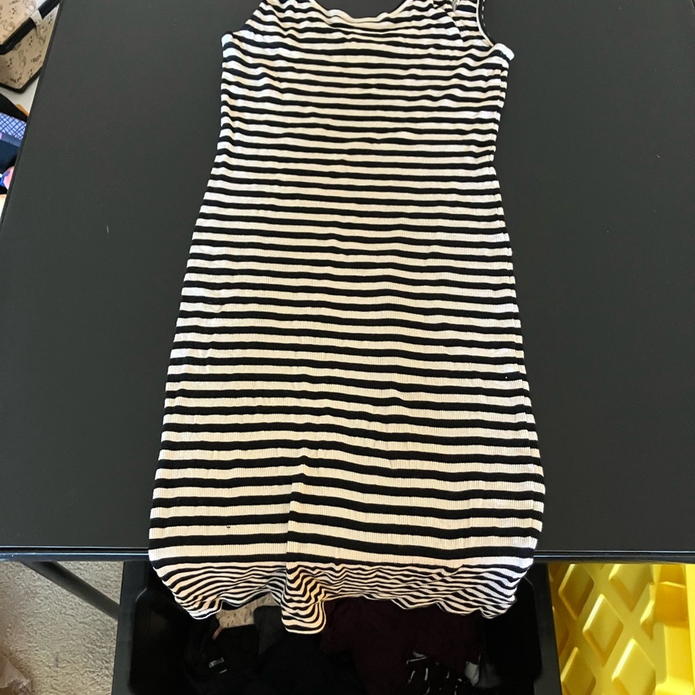 Atmosphere Monochrome Striped Dress